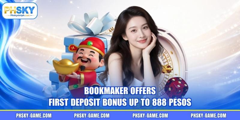 Bookmaker offers first deposit bonus up to 888 pesos Bookmaker offers first deposit bonus up to 888 pesos