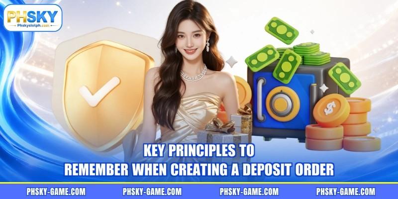 Key principles to remember when creating a deposit order