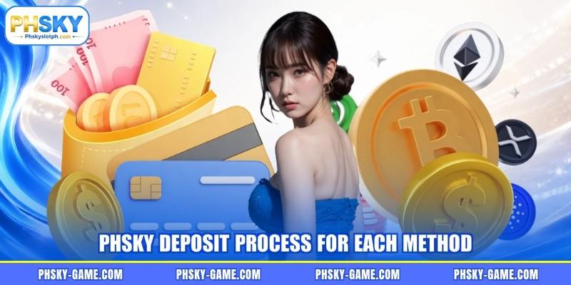 PHSKY deposit process for each method